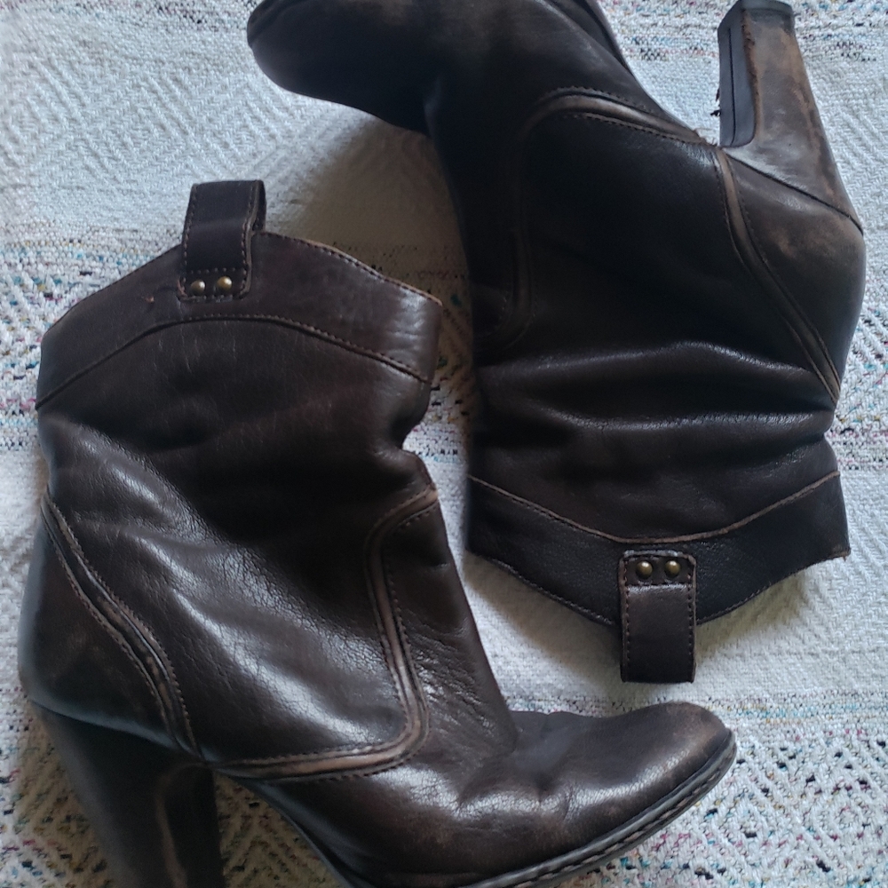 Barn Crown Women's Brown Leather Western Boots 6.5